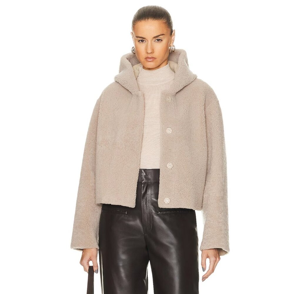 Women's Beige Hooded Jacket